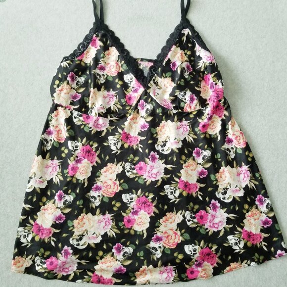 Torrid Satin Babydoll Y2K Lace Trim Floral Slip Dress Fairy Grunge Whimsigoth 2X - Picture 4 of 11